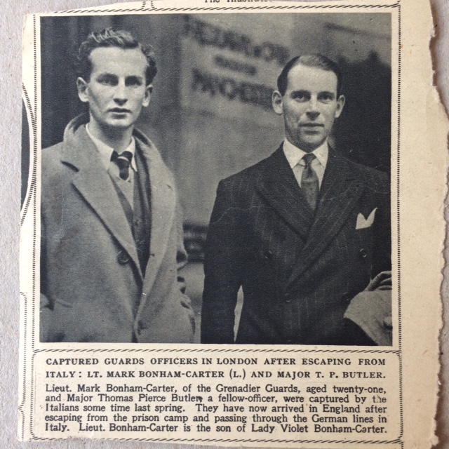 T Butler and M Bonham-Carter after their return to England, 1943ish